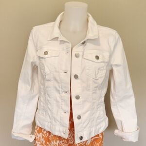 LOFT classic white denim jean jacket